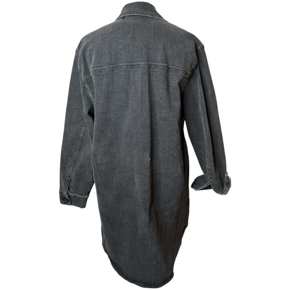 Calvin Klein Jeans Dk Grey Denim Shirt Dress Women's Size M NWT - Picture 3 of 7